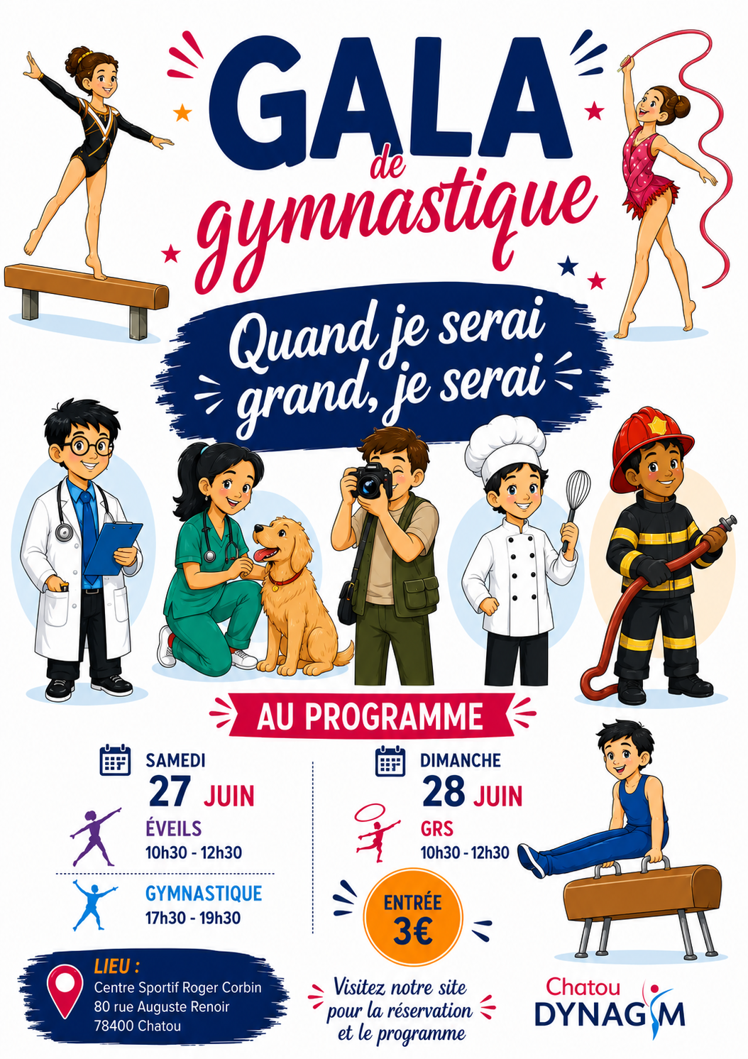 Affiche du Gala de Gymnastique 2026 - Chatou DynaGym